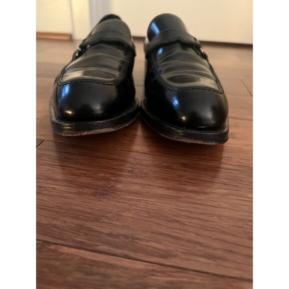 Salvatore Ferragamo Men's Black Leather Horse Bit Buckle Loafers - Size 10.5 - Picture 4 of 14